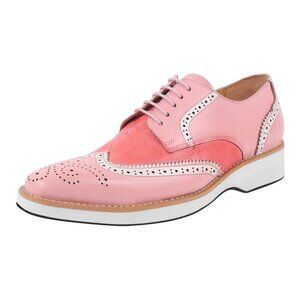 LIBERTYZENO Mens Wingtip Ostrich Skin Print Genuine Leather Oxford Dress Shoes